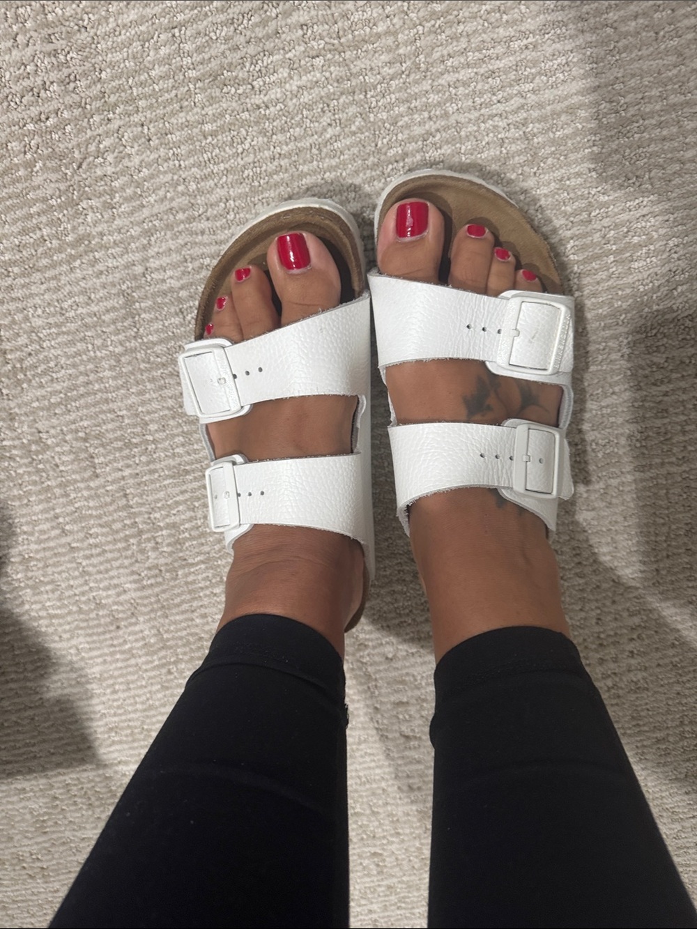 Birkenstock Arizona White Double-Buckle Slide Sandals for Women